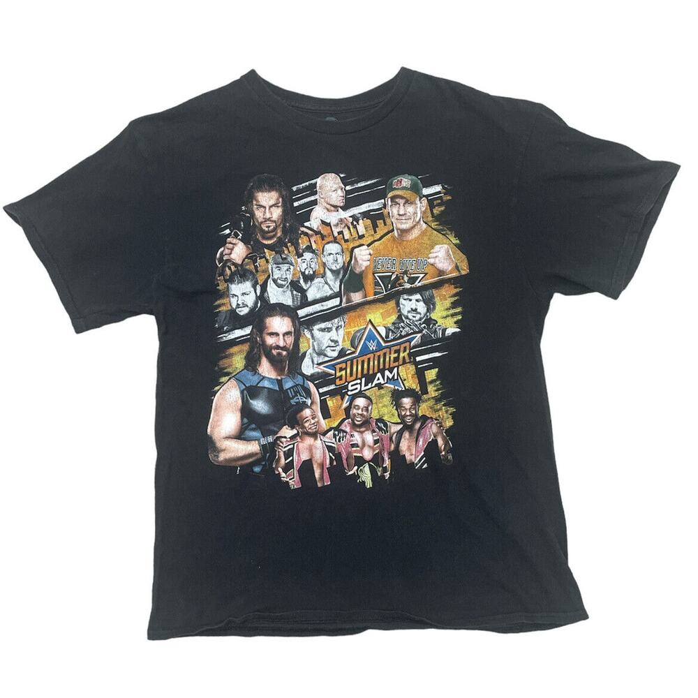 2016 WWE Summer Slam T Shirt Size Large Roman Reigns John Cena Brock Lesnar